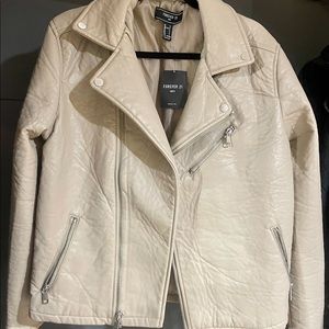 Taupe faux leather jacket